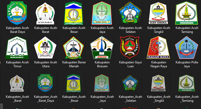 Download, Logo Kabupaten dan Kota se Provinsi Aceh Format Gif