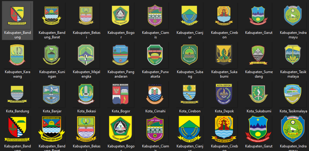 Download, Logo Kabupaten dan Kota se Provinsi Jawa Barat Format Gif